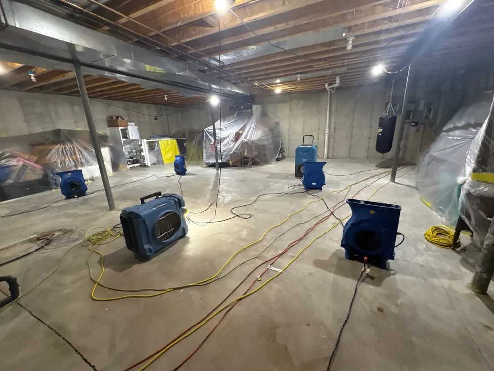 Restoration equipment on a Burbank job