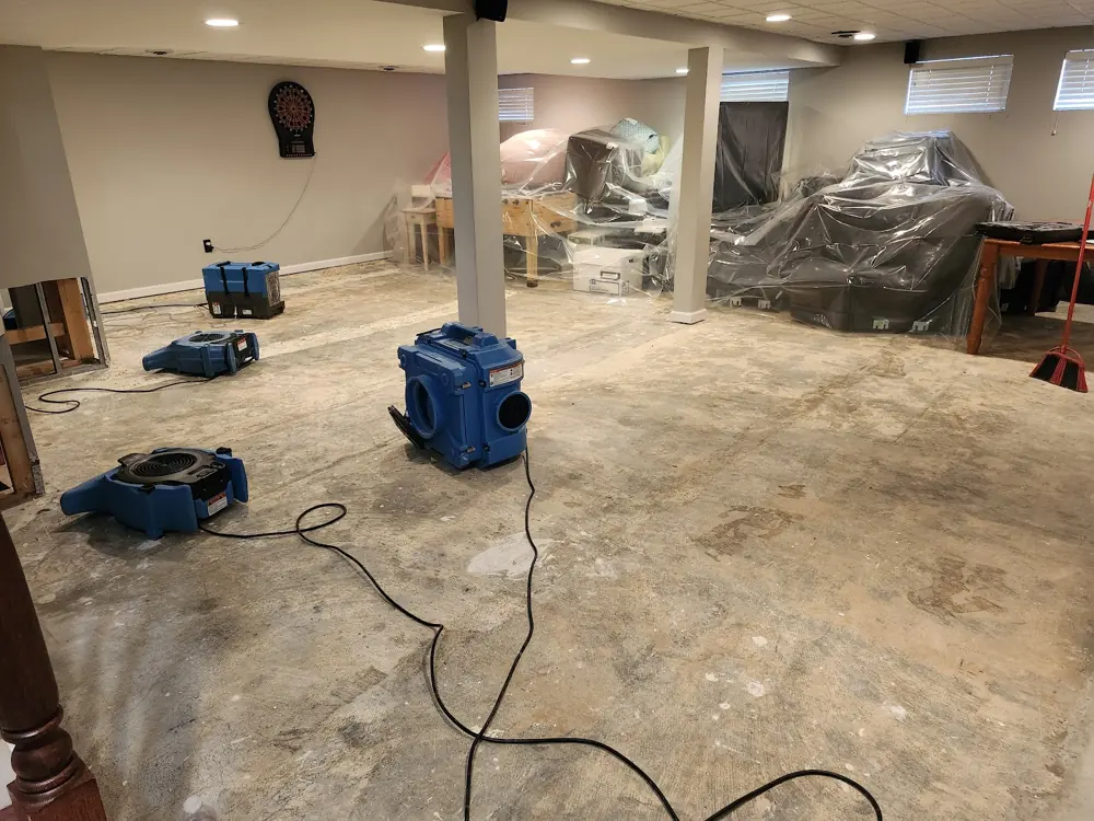 Restoration equipment on a Burbank job