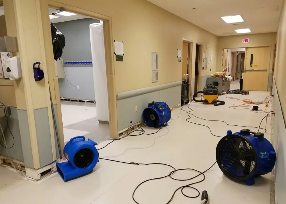 Restoration equipment on a Burbank job