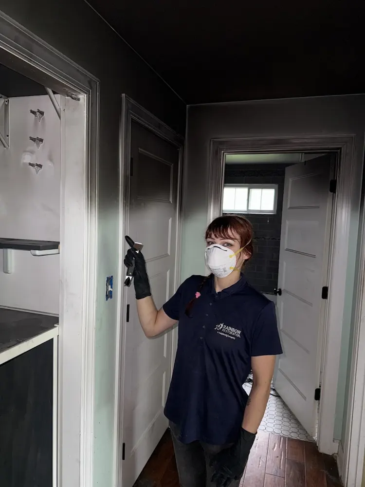 Media City Water Restoration technician in protective gear on a job in Burbank